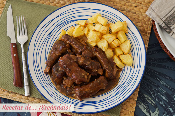 Como hacer costillas de cerdo en salsa de vino dulce, se deshacen en la boca