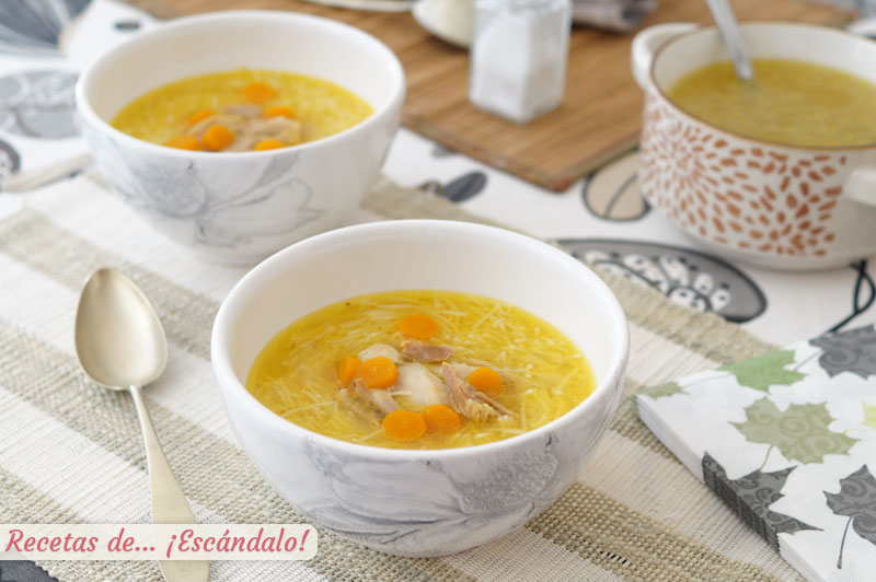 Las mas sabrosas y faciles sopas de fideos, con recetas de caldo casero