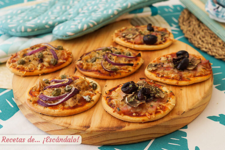 Mini pizzas exprés con masa casera rápida y 2 recetas para triunfar