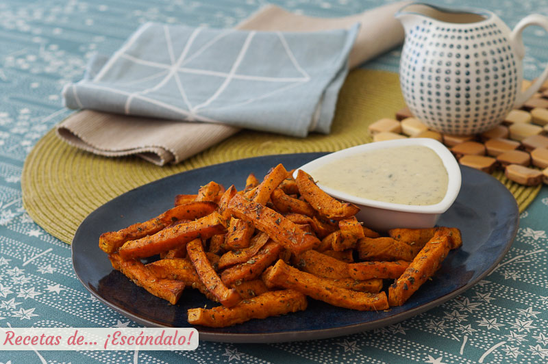Palitos de boniato al horno con especias, una guarnicion o aperitivo fantastico