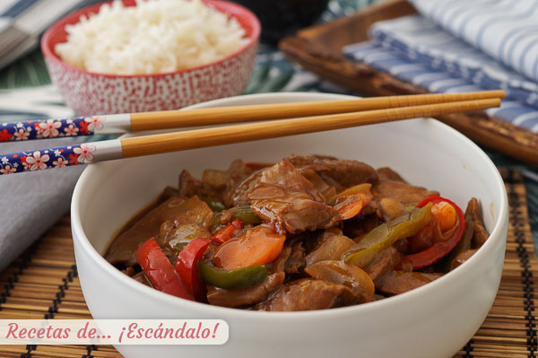 Receta de ternera en salsa de ostras al estilo chino con verduras