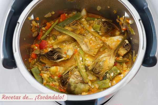 Mezcla arroz con verduras thermomix