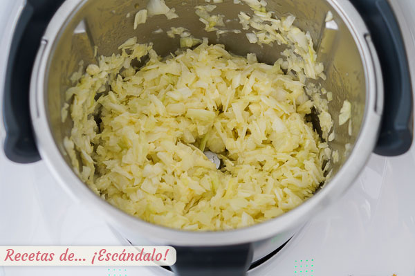 Puerro y cebolla picados vichyssoise casera thermomix