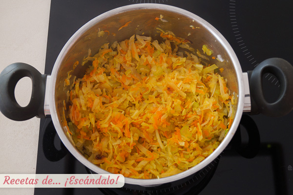 Verduras salteadas sopa