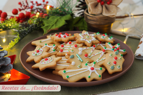 Receta de galletas de Navidad de mantequilla y decoradas