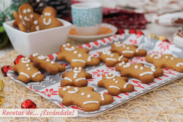 Receta de galletas de jengibre navidenas decoradas, muy faciles
