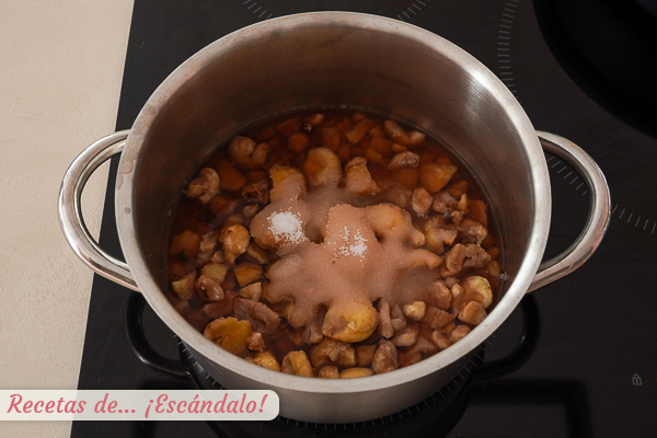 Ingredientes crema de castanas o pure de castanas dulce