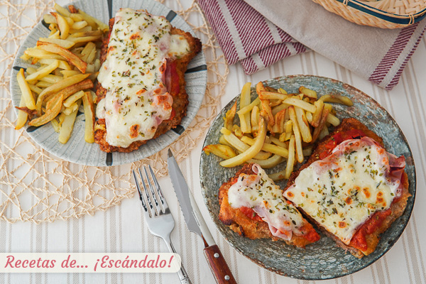 Como hacer milanesas de ternera a la napolitana con patatas, irresistibles