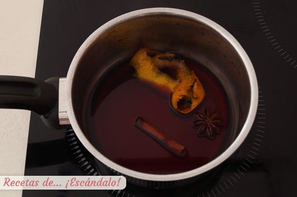 Almibar vino tinto peras