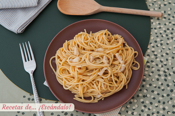Como hacer espaguetis a la carbonara con Thermomix, la receta tradicional sin nata