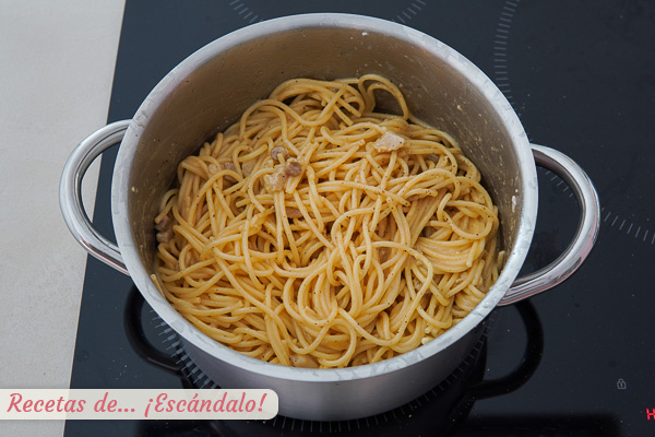 Espaguetis con salsa carbonara thermomix casera