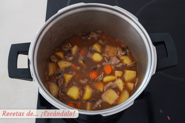 Estofado de cerdo con verduras casero