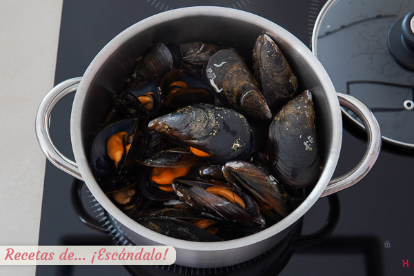 Mejillones cocidos al vapor