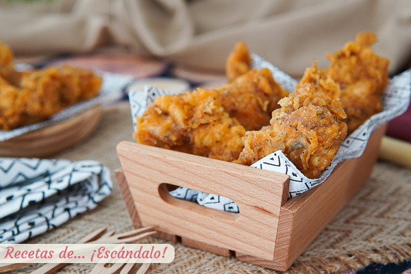 Receta de pollo frito al estilo Kentucky, jugoso y crujiente