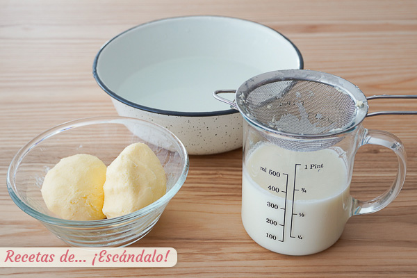 Mantequilla y suero de leche casero