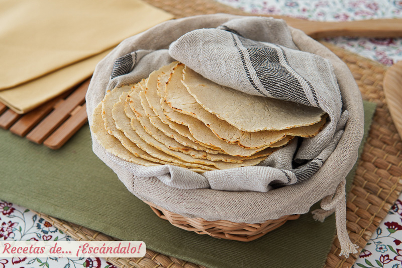 Tortillas de maiz mexicanas para tacos, quesadillas