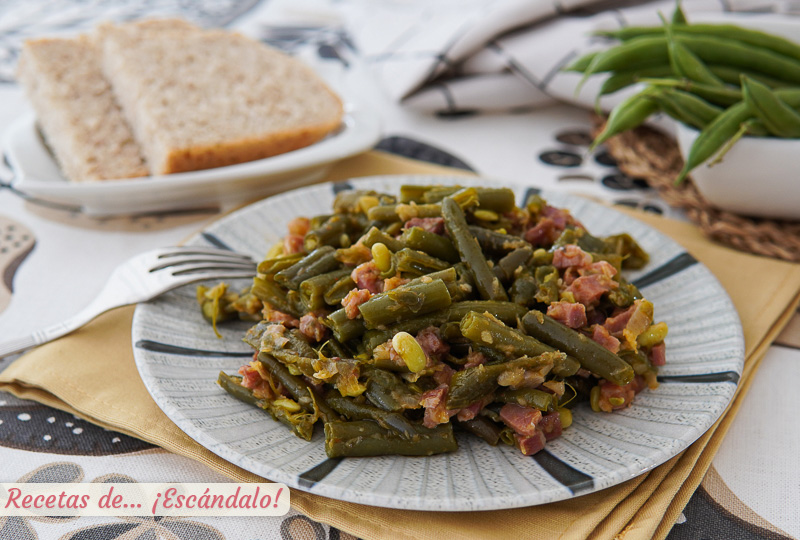 Judias verdes con jamon en Thermomix, un plato sencillo y rico