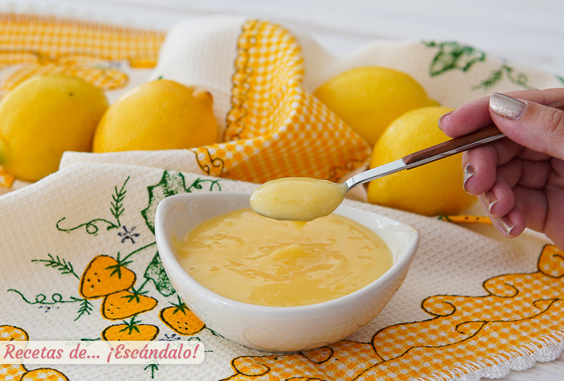 Lemon curd o crema de limon casera. Receta tradicional inglesa