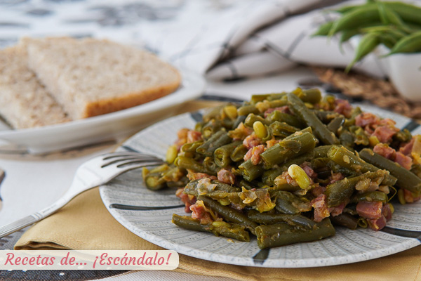 Receta de judias verdes con jamon en Thermomix, un plato sencillo y rico