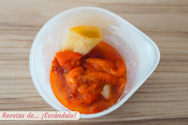 Verduras trituradas judias con chorizo