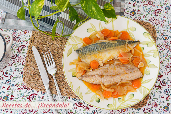 Como hacer caballa en escabeche tradicional con zanahoria y cebolla
