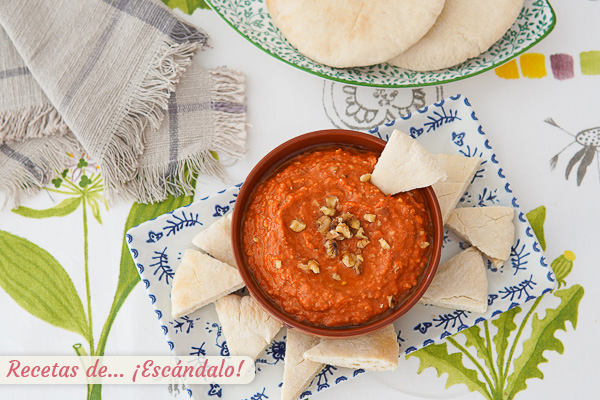 Como hacer muhammara, una crema de pimientos y nueces ideal para el aperitivo