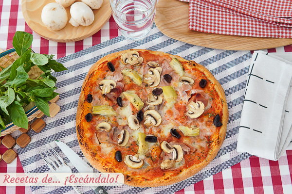 Como hacer pizza caprichosa con masa casera, deliciosa
