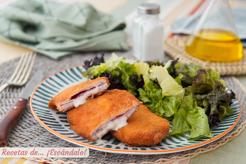 Libritos de lomo rellenos de jamon y queso