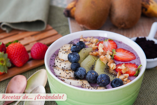 Receta de acai bowl, ideal para el desayuno