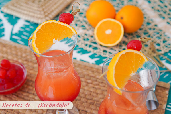 Receta del coctel Tequila Sunrise, aprende como prepararlo