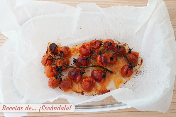 Tomates cherry asados al horno