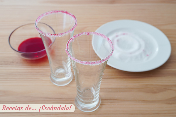 Vasos escarchados con azucar