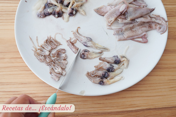 Chipirones limpios en casa