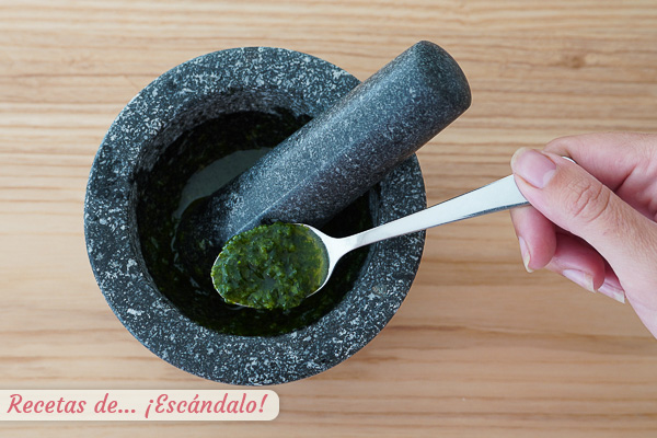 Salsa verde perejil limon majado