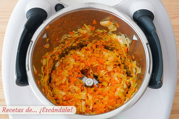 Verduras picadas sofrito pure calabaza thermomix