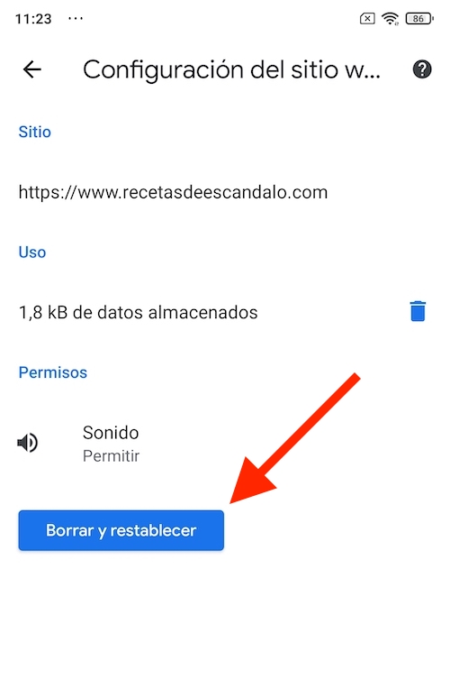 como cancelar suscripción notificaciones push en chrome android paso 4