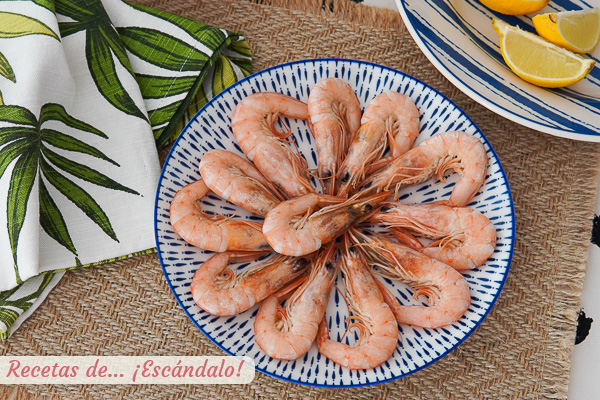 Aprende como cocer gambas en su punto, frescas o congeladas