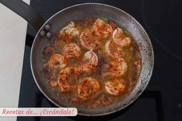 Gambas al pil pil con pimenton