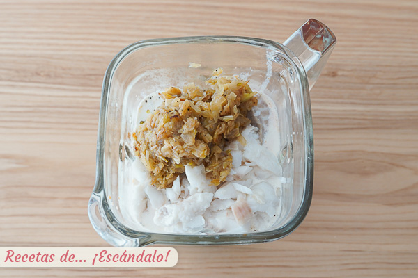 Sofrito de verduras mezcla pastel pescado