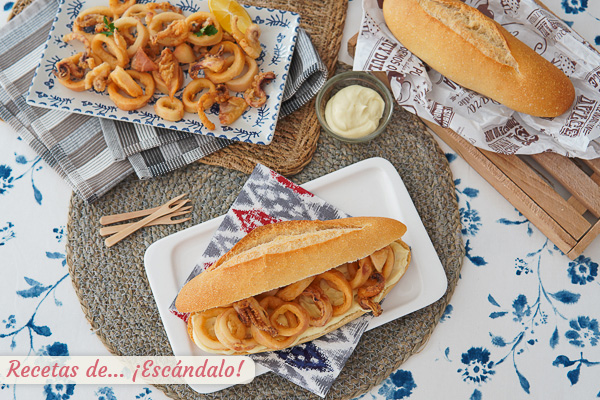 Como hacer bocadillo de calamares rebozados, el bocata madrileno mas popular