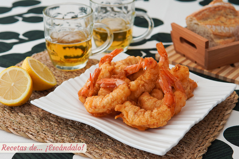 Gambas a la gabardina, la tapa tipica de gambas rebozadas