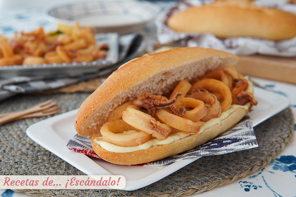 Recetas de bocadillo de calamares rebozados, el bocata madrileno mas popular