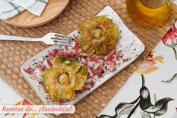 Como hacer flores de alcachofa a la plancha, deliciosas