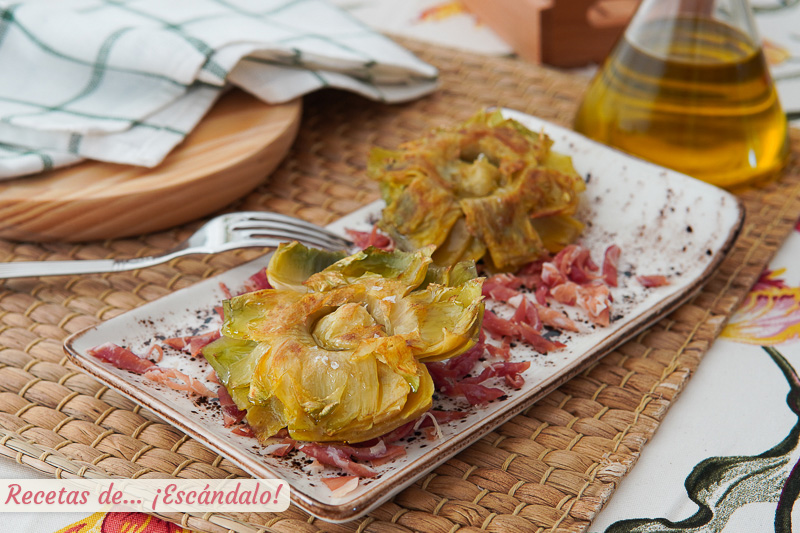 Flores de alcachofa a la plancha, deliciosas