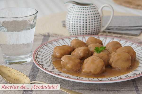 Receta de albondigas en salsa espanola. Receta de la abuela
