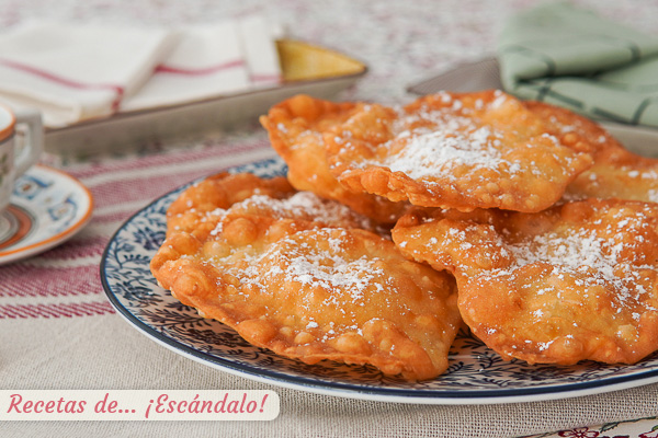 Receta de orejas de carnaval tradicionales, un dulce crujiente y rico