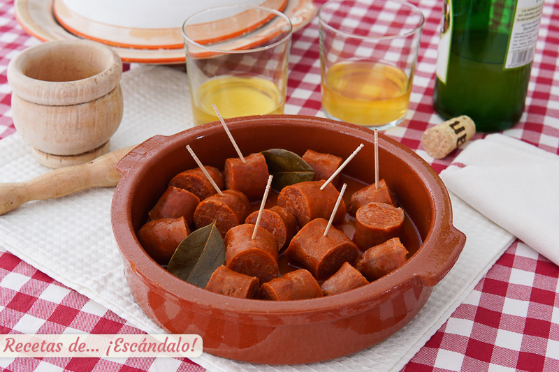 Chorizos a la sidra. Receta asturiana muy facil y sabrosa