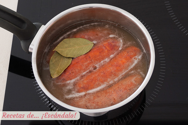 Ingredientes chorizos a la sidra
