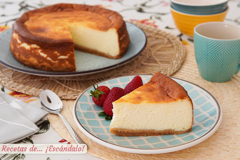 Tarta de queso Philadelphia con horno y base de galleta