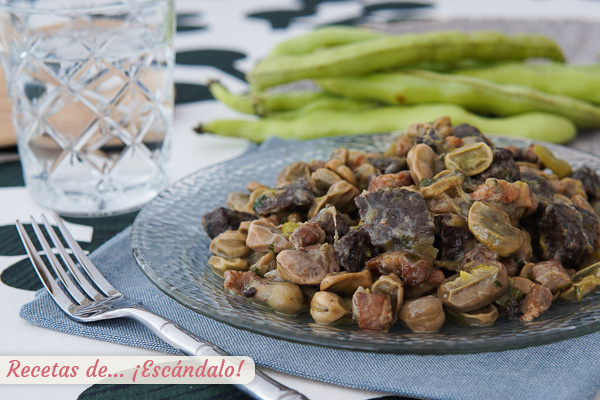 Receta de habas o faves a la catalana con butifarra